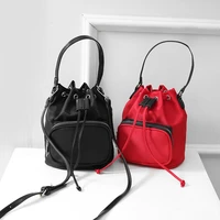 womens shoulder bags 2022 mini nylon handbags girl shopper fashion crossbody bags solid color drawstring waterproof bucket bags