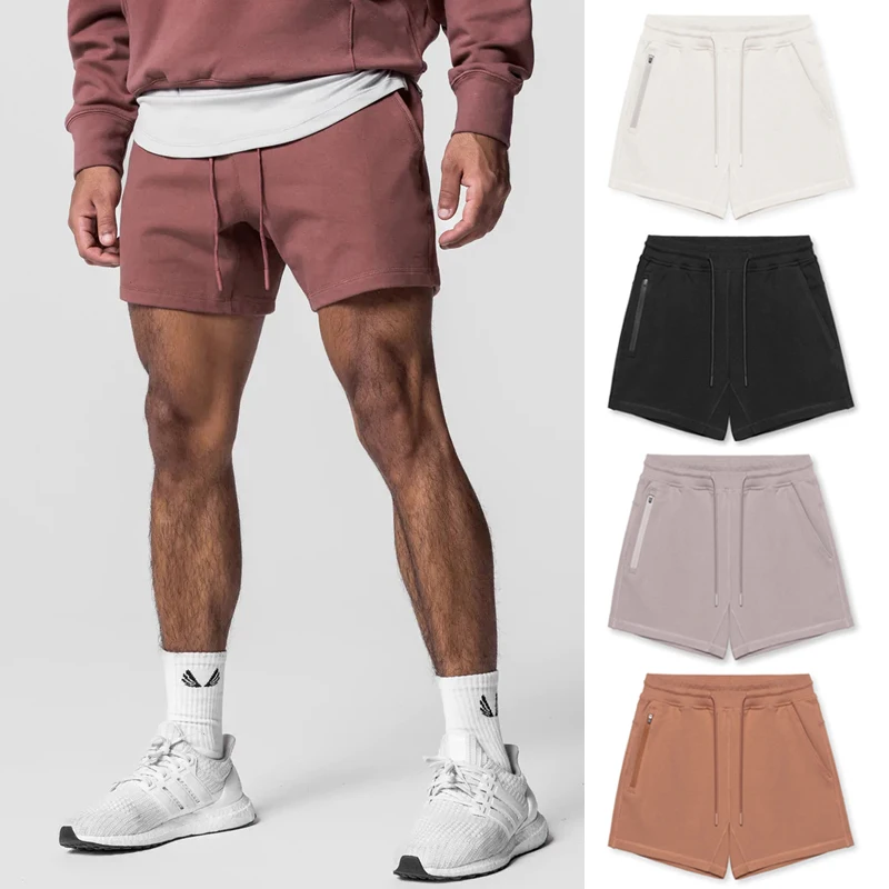 

2022 New Listing Men's Shorts Trend Tie Placket Zipper Pocket Casual Sports Shorts Gym Running Training Bodybuilding Shorts