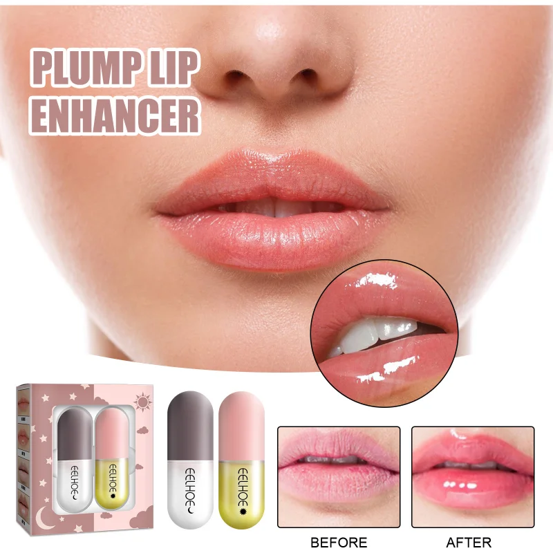 

Day & Night Lip Balm Capsule Plumping Lips Improves The Elasticity Healthy Hydrating Nourishing Lip Gloss Lip Plumper Gloss