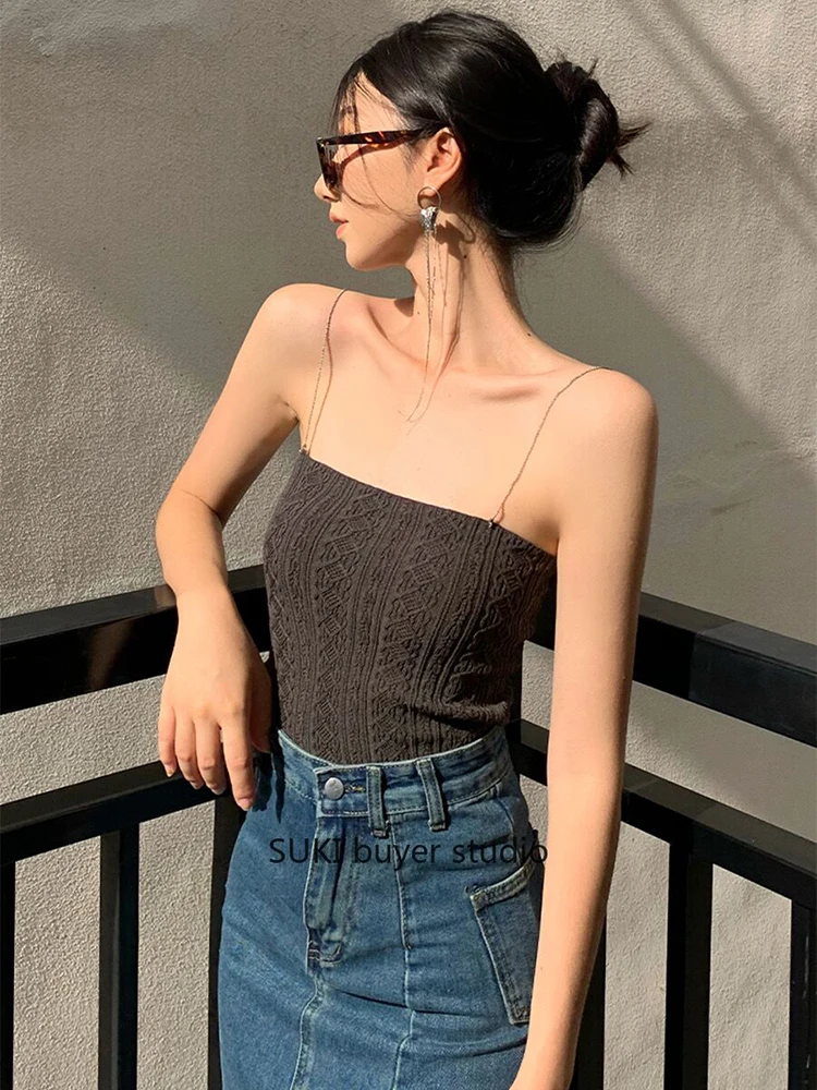 

2022 Summer Latest Design Woman Basic Knitted Tank Top Y2k Style Top