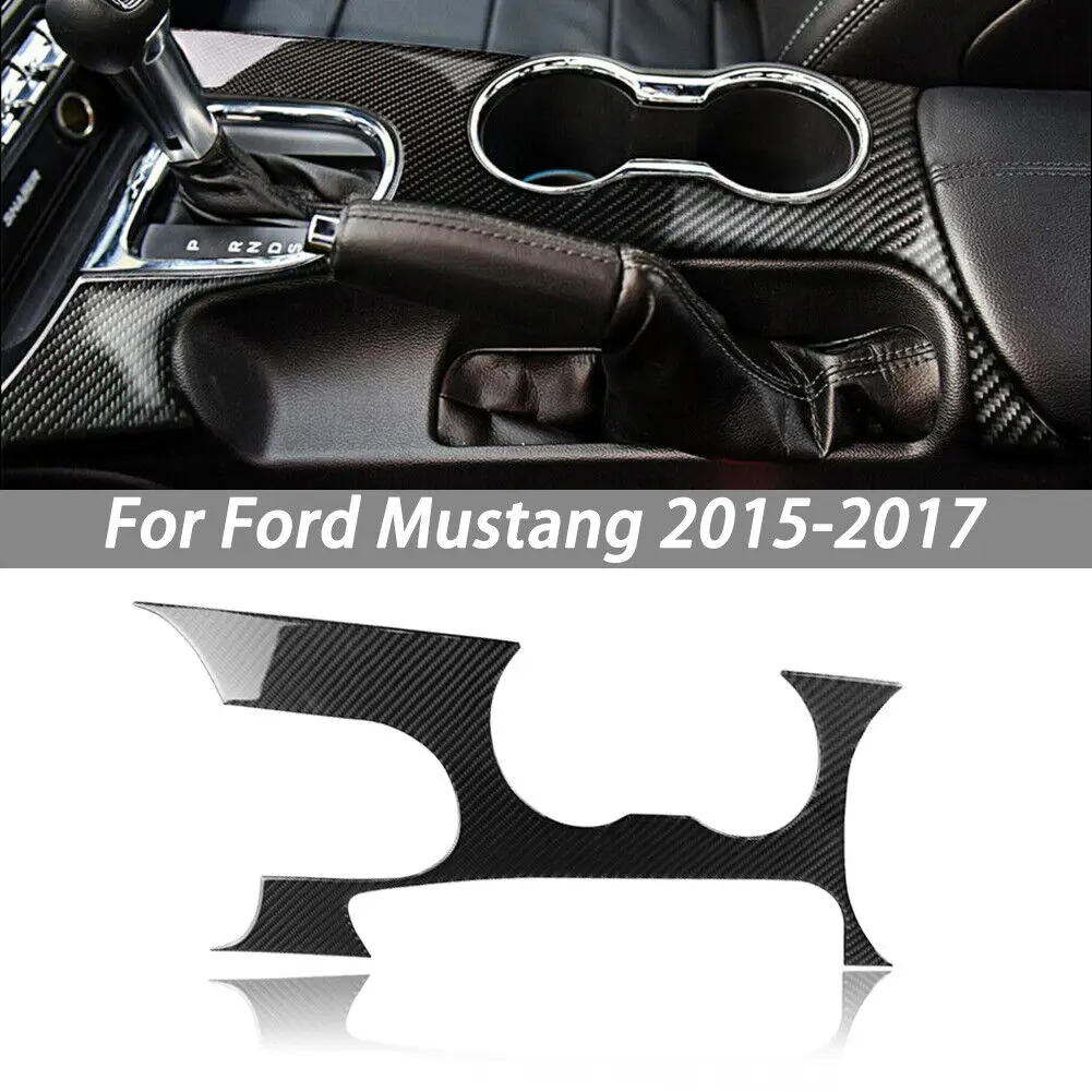 

Fit For Ford Mustang 2015-2017 Carbon Fiber Interior Gear Shift Panel Cover Trim