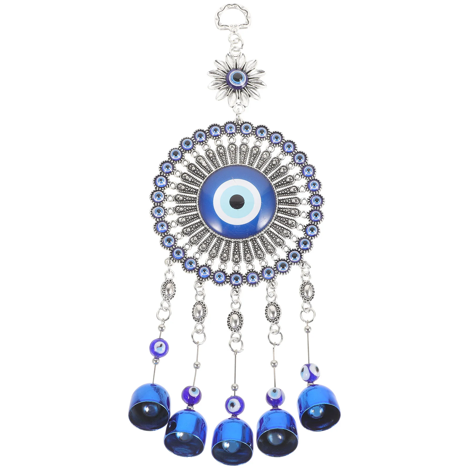 

Evil Eye Sunflower Car Hanging Ornament Protection Evil Eye Hanging Bell for Car And Home Office