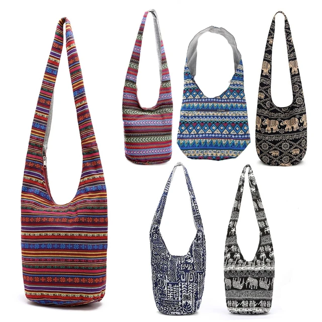 Women Hippie Shoulder Bags Fringe Large Purses Ethnic Tote Handbag Travel  Bag