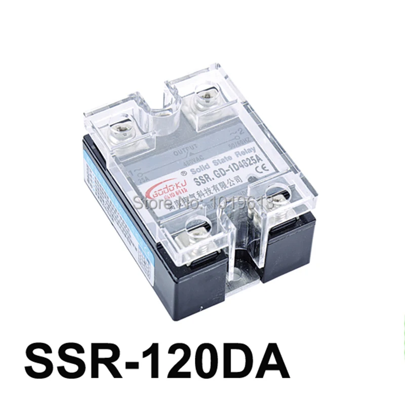 

Ssr-120da 120A твердотельное реле, однофазный вход ssr, выход 3-32 В постоянного тока, 480 В переменного тока