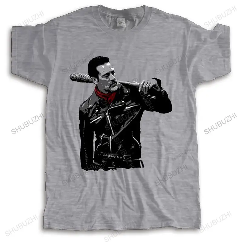 Мужская футболка с круглым вырезом летняя черная изображением ходячих мертвецов