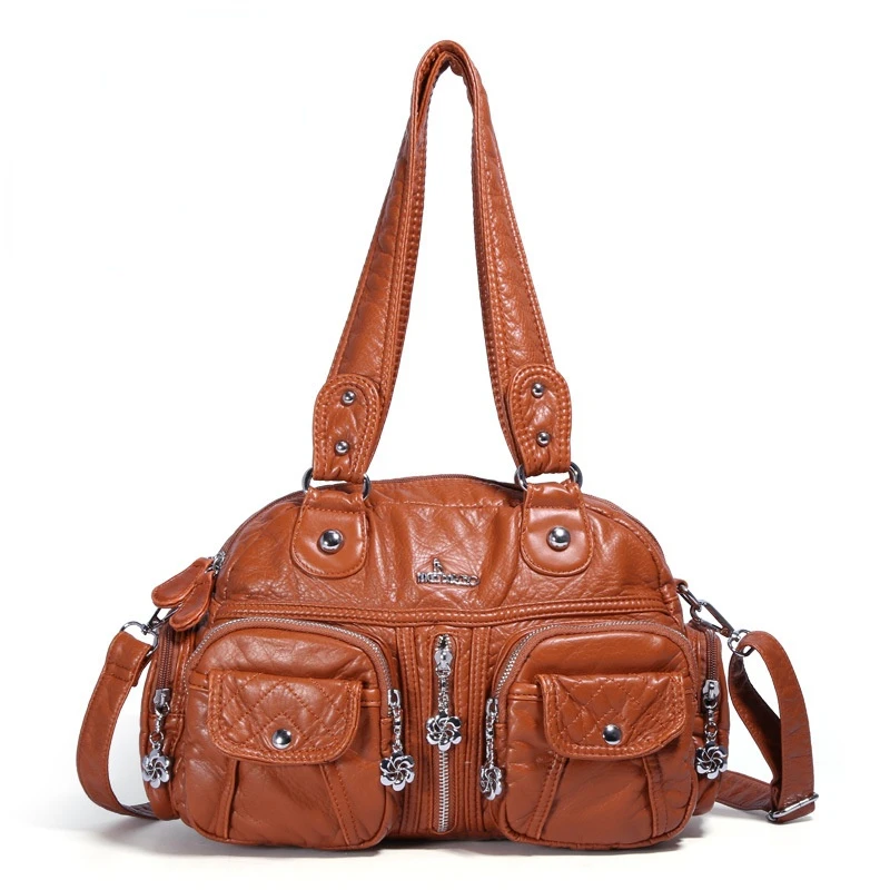 

Fashion Women's bag Retro Casual Soft PU Waterproof Large Capacity Hobos Zipper Handbag Crossbody Shoulder Bag for Female