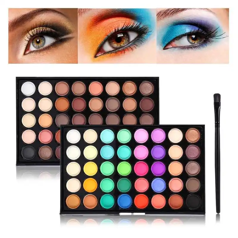 

Eye Makeup Powder Cosmetic Matte Eyeshadow Cream Eye Shadow Makeup Palette Shimmer Set 40 Color With Brush Glitter Eye Shadow