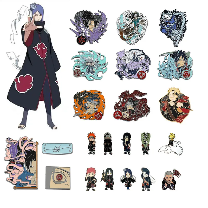 

Anime Cosplay Jewelry Hatake Kakashi Sharingan Eye Jiraiya Uzumaki Enamel Pins Brooches Lapel Pin Shirt Bag Badge Gift