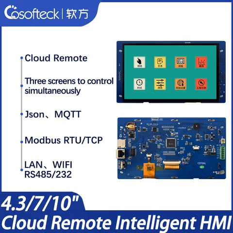Cosofteck-C070AL 7 дюймов 1024*600/800*480 smart hmi промышленный сенсорный все в одном экране Modbus rtu tcp iot планшет MQTT RS232 RS485