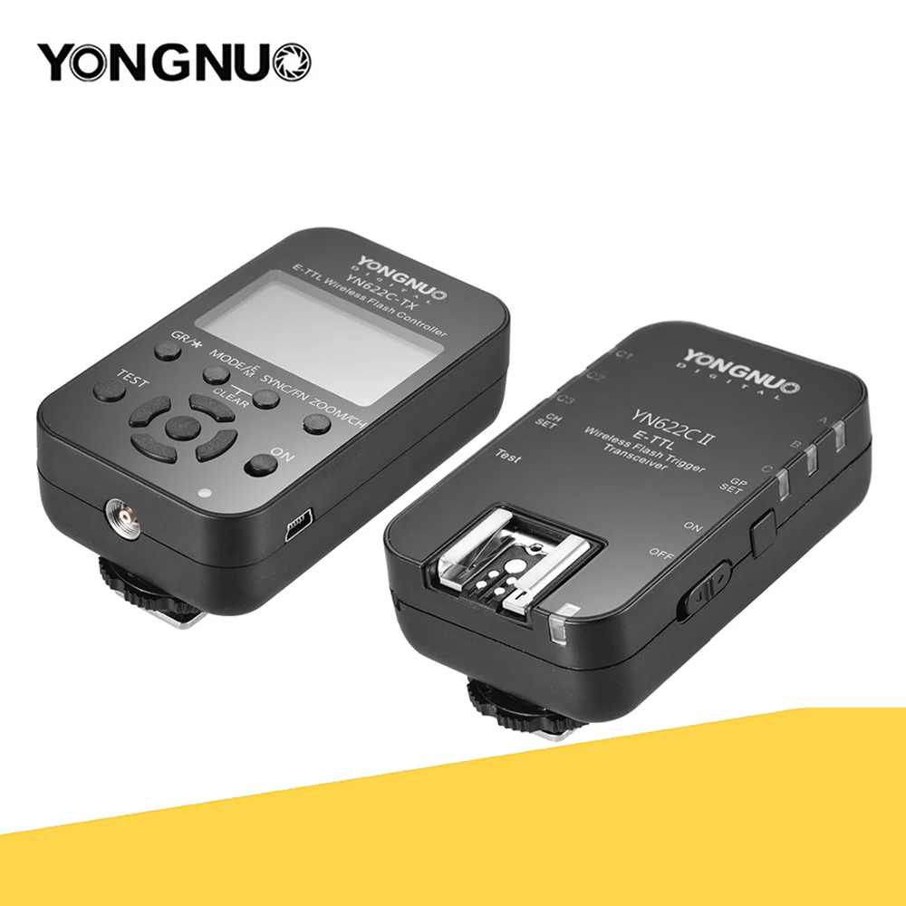 

YONGNUO YN-622C-TX KIT YN622C II Wireless TTL Flash Trigger Transceiver High-speed Sync for Canon DSLR Camera 500D 60D 7D 5DIII