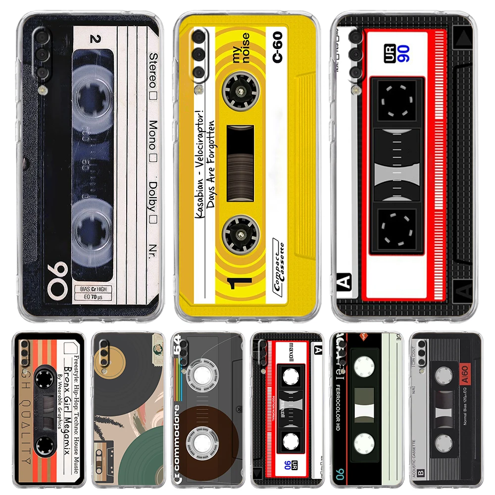 

Vintage Cassette Tape Retro Style Transparent Phone Case for Samsung Galaxy A12 A02 A03S A50 A70 A10 A10S A20 A30 A40 Soft Cover