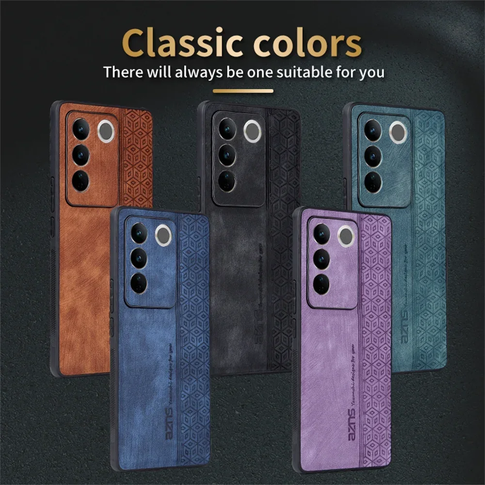 Для Vivo S16e Роскошный противоударный матовый кожаный чехол с ощущением кожи мягкая