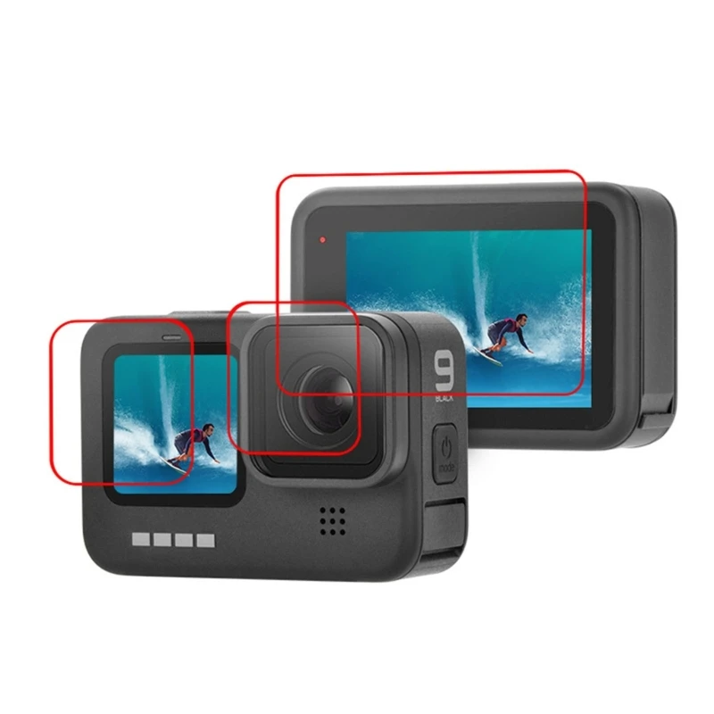 

Твердое Закаленное HD Стекло H9 для защиты экрана для Gopro Hero 11 10 9, черная стеклянная пленка для камеры, без пузырьков, суперпрозрачная B36A