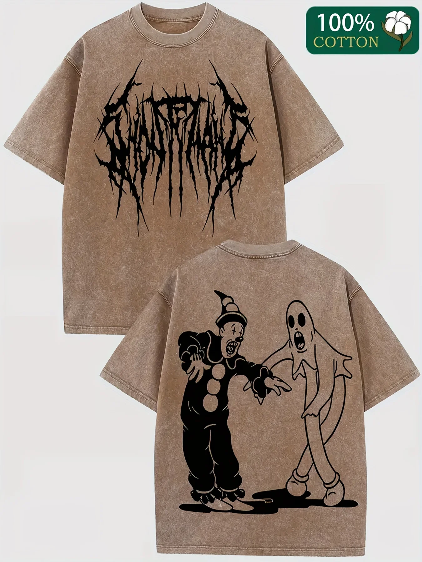 Футболка Ghostmann Clown на Хэллоуин мягкий хлопок двусторонний принт повседневная и