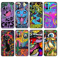 colourful psychedelic trippy art for xiaomi mi 12 12x 11t 11i 11 10t 10 9t 9se 9 a3 cc9e pro ultra lite black phone case