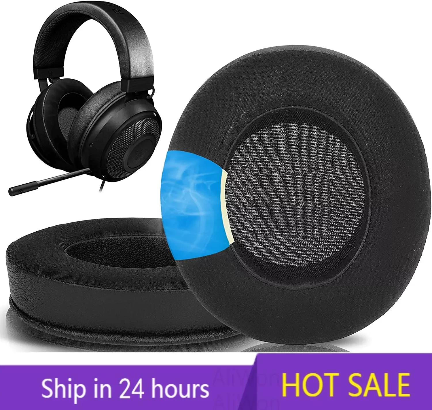

Sport Cooling-Gel Ear Pads for Razer Kraken Tournament Edition, Nari Essential, Kraken Kitty, Headphones Gaming Earpads Cover