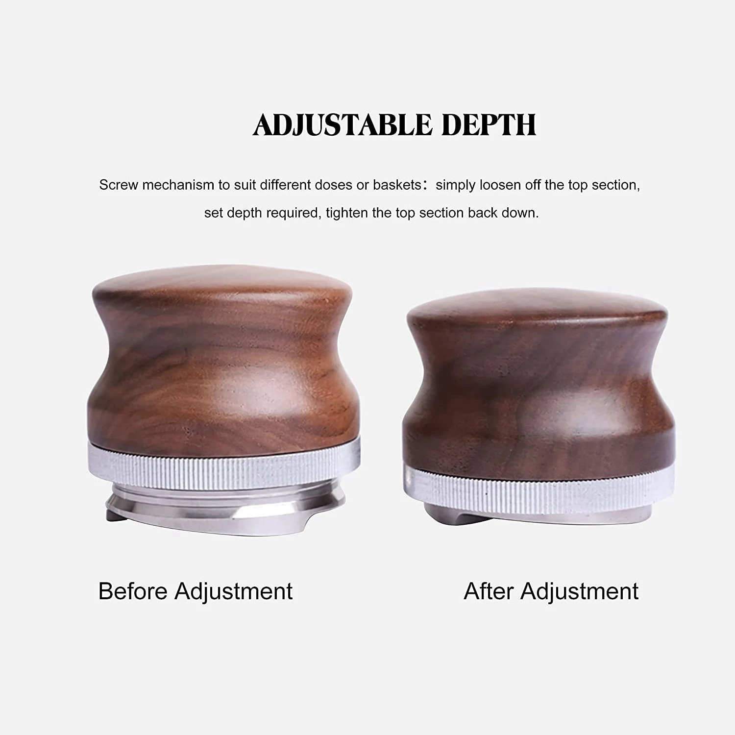 

53Mm Coffee Distributor, Espresso Palm Tamper, Adjustable Height Coffee Leveler Tool for 54mm Breville Portafilter