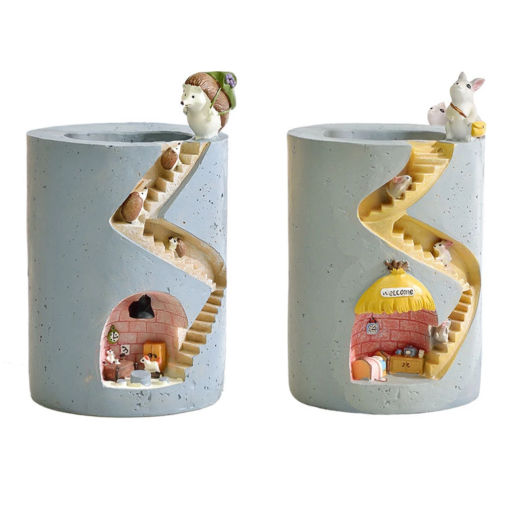 

Animal Resin Succulents Plant Flowerpot DIY Crafts Decoration Potted Flower Pot Tabletop Pots Ornament Supply Type 1