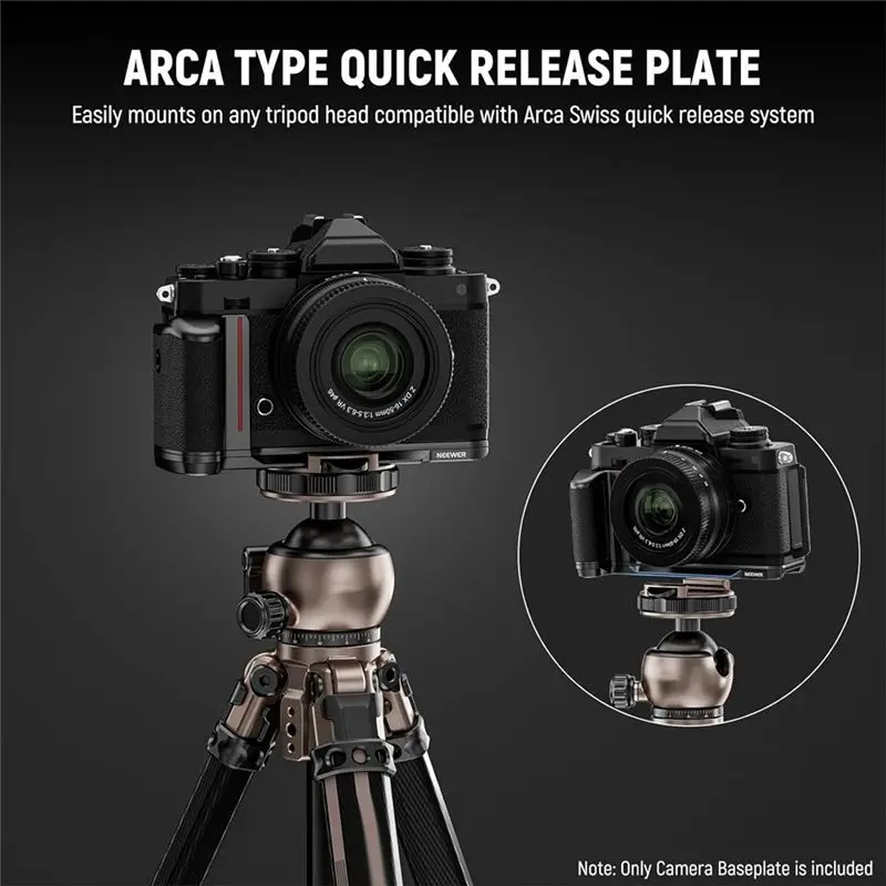 Фото NEEWER CA076 ZFC L-образная рукоятка для камеры Nikon Z Fc, ультратонкая ретро-совместимая монтажная пластина и рукоятка №4