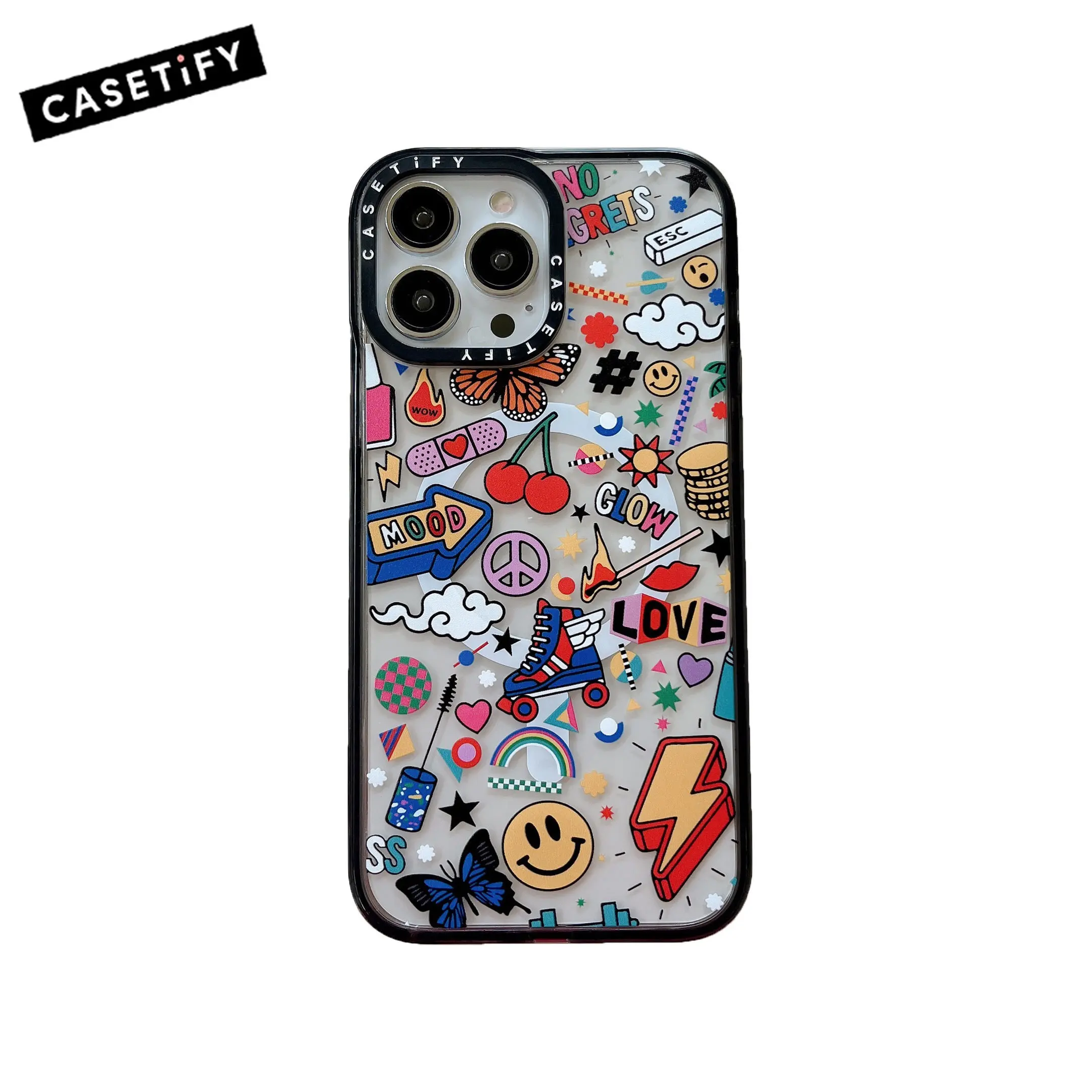 

CASETIFY Smiling Face Magnetic Magsafe Wireless Charging Cases for IPhone 11 12 12PM 13Pro 14PM Case Shockproof Hard Cover D0322