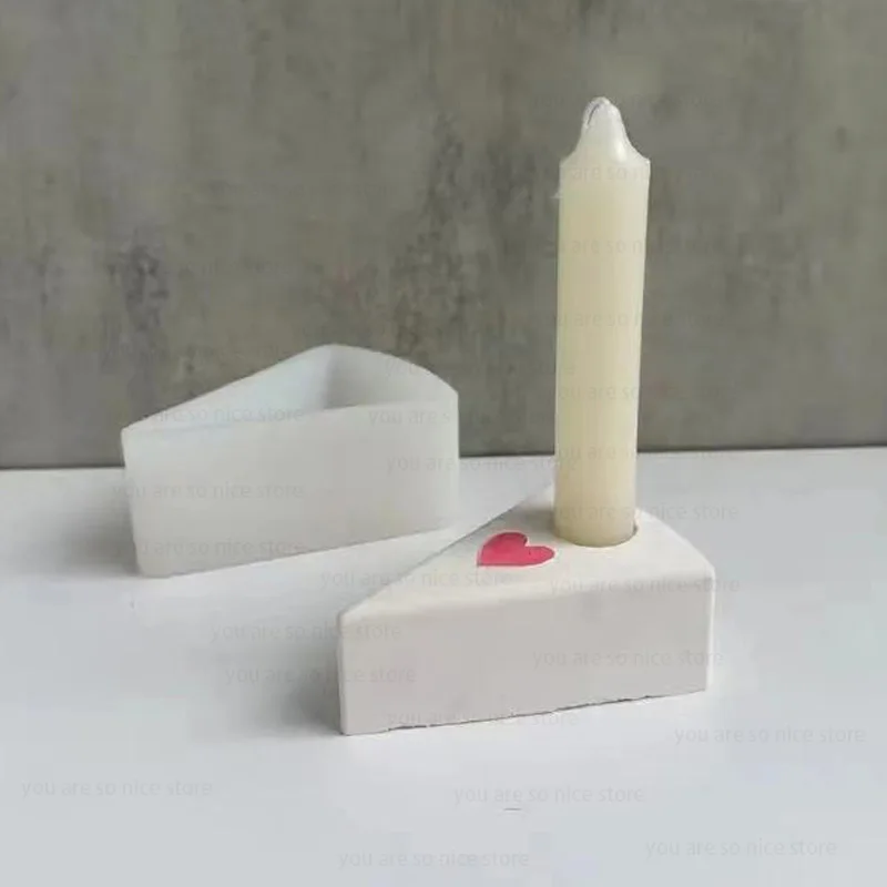 Cheese Shape Candlestick Holder Casting Moulds Rod Taper Candles Resin Molds