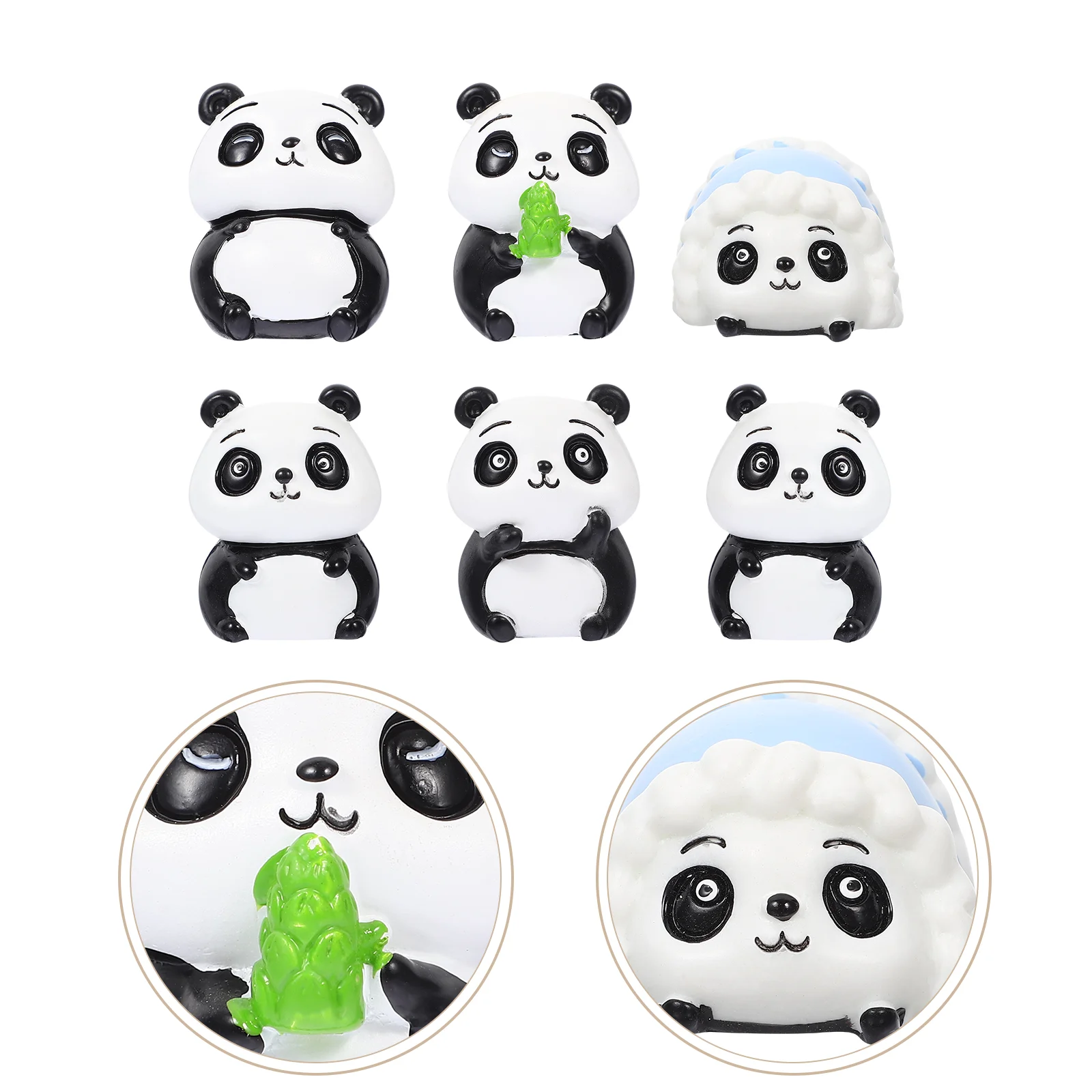 

Panda Miniature Mini Figurines Toys Figures Cute Doll Figurine Playset Micro Animal Ornaments Animals Landscape Pandas Lifelike