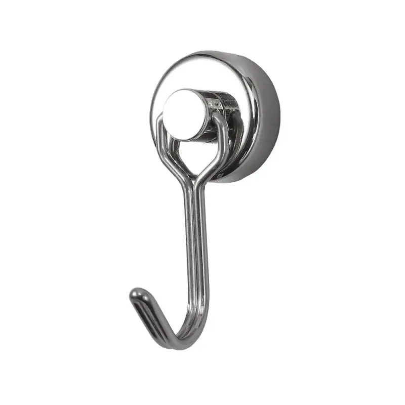 

2/4/5PCS Metal Wall Hooks Hanger 360 Rotating Magnetic Hook For Kitchen Office Bedroom Bathroom Nail Free Magnet Hanger Rack