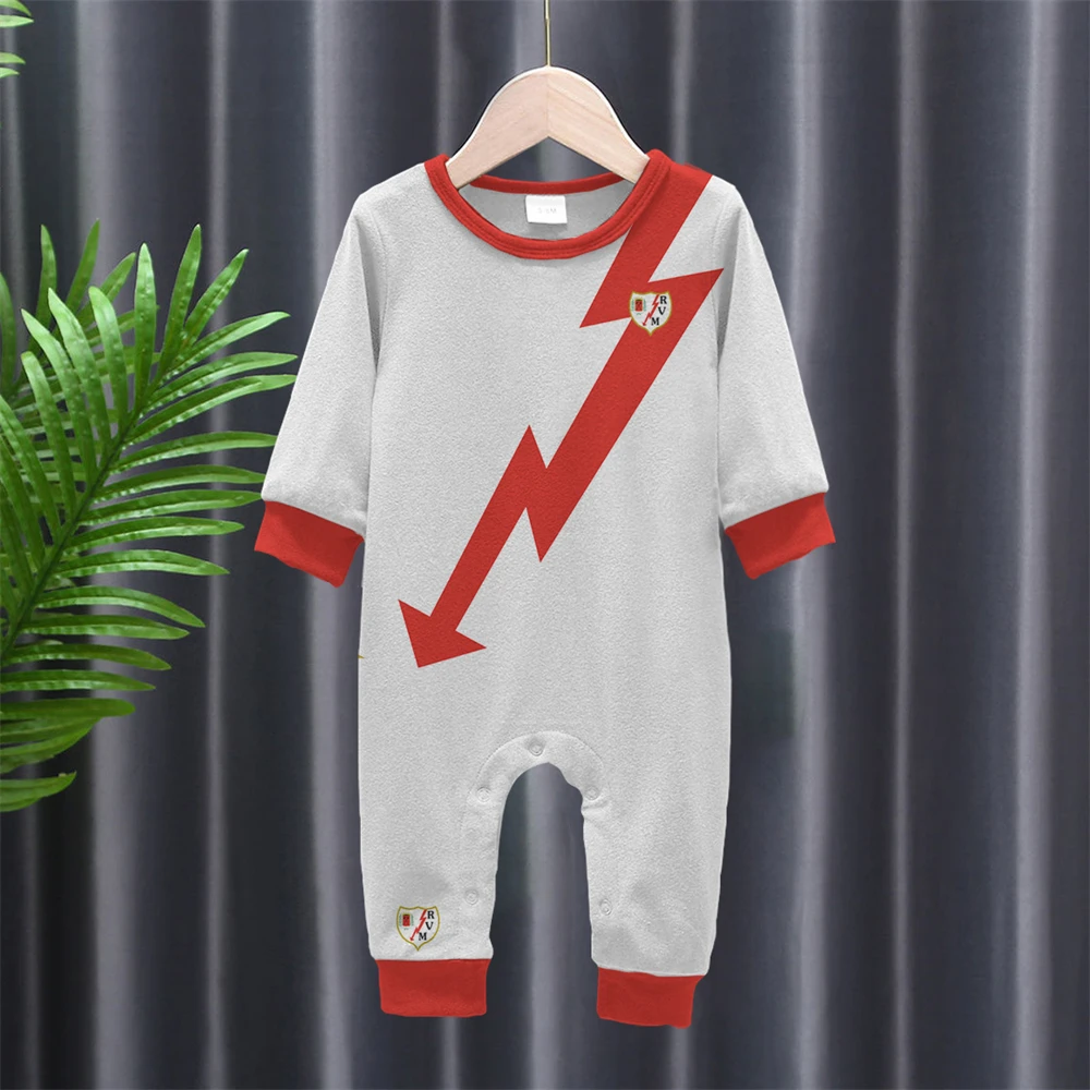 

Spanish Lightning Soccer Rayo Vallecano Children's Bodysuit Gift for Newborn Ropa Bebes 0 a 12 Meses Children's Soccer Shirt Cre