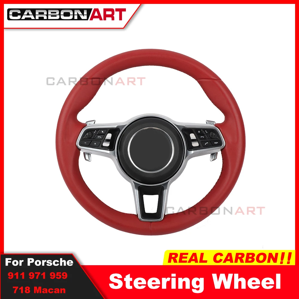 

Custom alcantar led carbon fiber steering wheel For porsche 911 971 959 718 macan 9Y0 racing wheel convertible