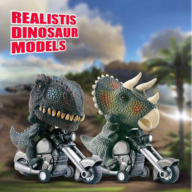 

Dinosaur-shaped Children's Toy Car New and Peculiar Simulation Dinosaur Inertial Motorcycle Model Toys