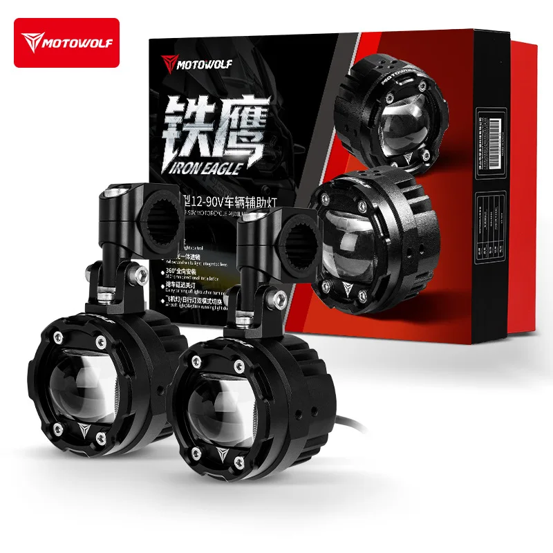 

Мотоциклетная Противотуманная Фара MOTOWOLF 76W, Алюминиевая Светодиодная Фара С Функцией Мигания