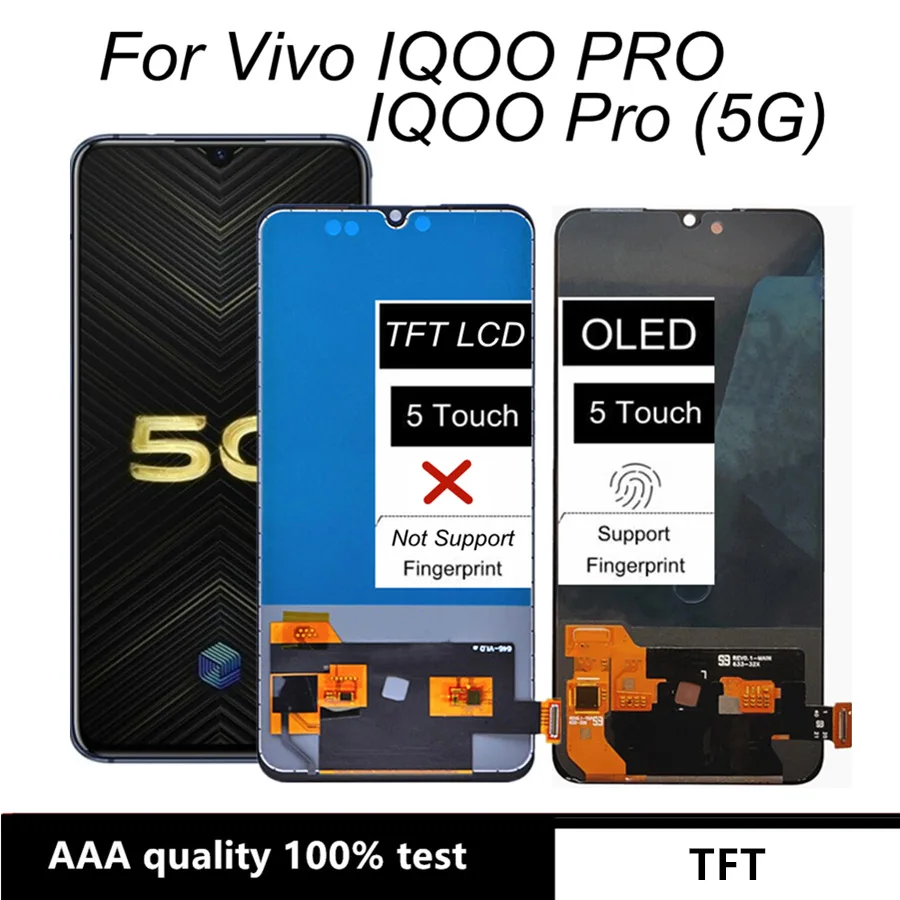 

6.41" For VIVO IQOO Pro LCD Display Touch Screen Assembly Replacement Accessory For IQOO Pro 5G LCD Display