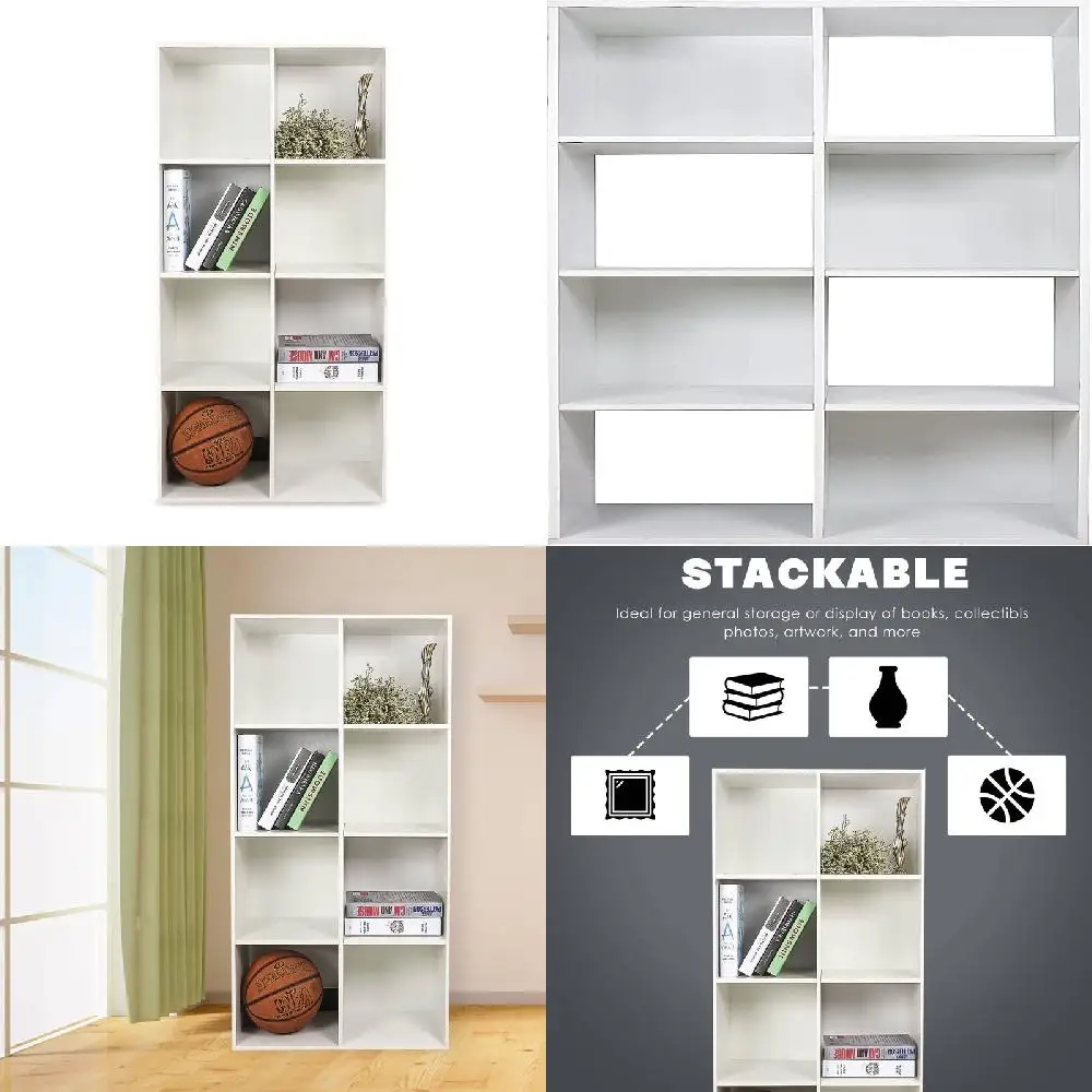 

Minimizing Clutter and Organization Elegant, Quality 8-Cube White Finish Closet Storage Organizer - Perfect for Minimizing Clutt