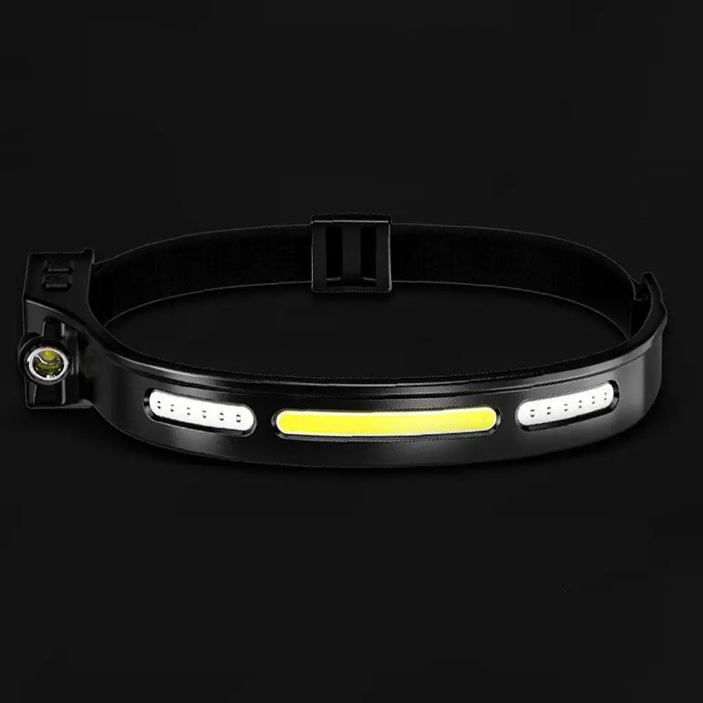 

COB LED Headlamp Sensor Headlight With Built-in Battery Torch Flashlight Work Light Head Band Lamp USB Rechargeable Head Lamp