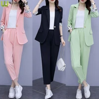 spring 2022 the new south korean popular leisure suit women two piece suit elegant ladies professional blouse pants