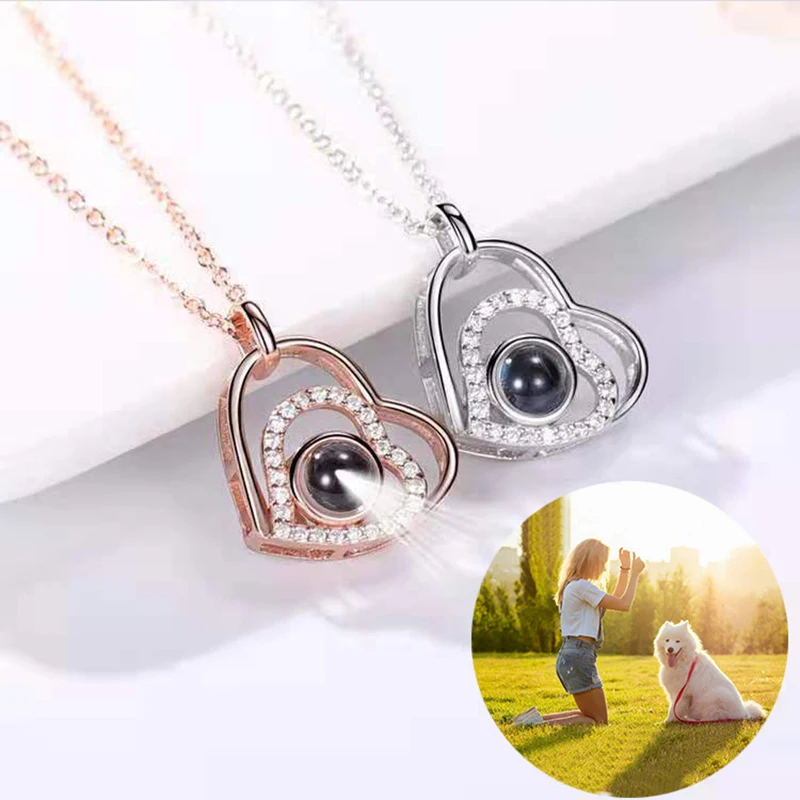 Necklace Customized Projection Necklace Clavicle Chain Personalized Photos Suitable for Women Girlfriend Couple Jewelry