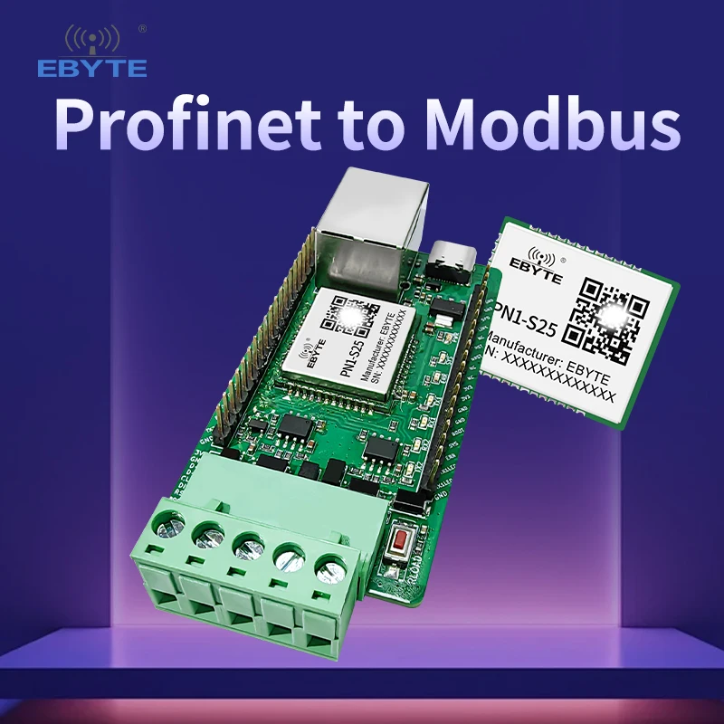 Фото Модуль-шлюз Profinet-MODBUS с 2 последовательными портами, EBYTE SMD, 10/100M, ультракомпактный, со встроенной прошивкой, RS485/RS422 №2