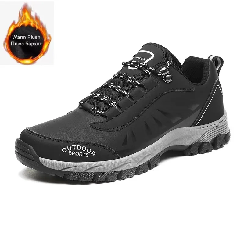 HIKEUP Men Hiking Shoes Mesh Fabric Climbing Shoes Outdoor Trekking Sneakers For Men Rubber Sole Factory Outlet