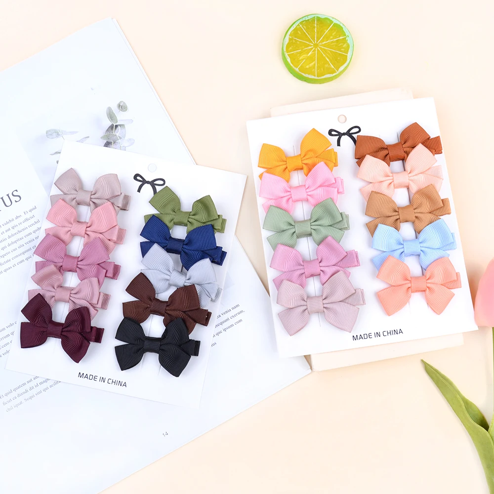 

Wholesale Solid Color Mini Ribbon Bows Hair Clip For Kids Girls Grosgrain Bowknot Barrettes Hairpins Headwear Hair Accessories