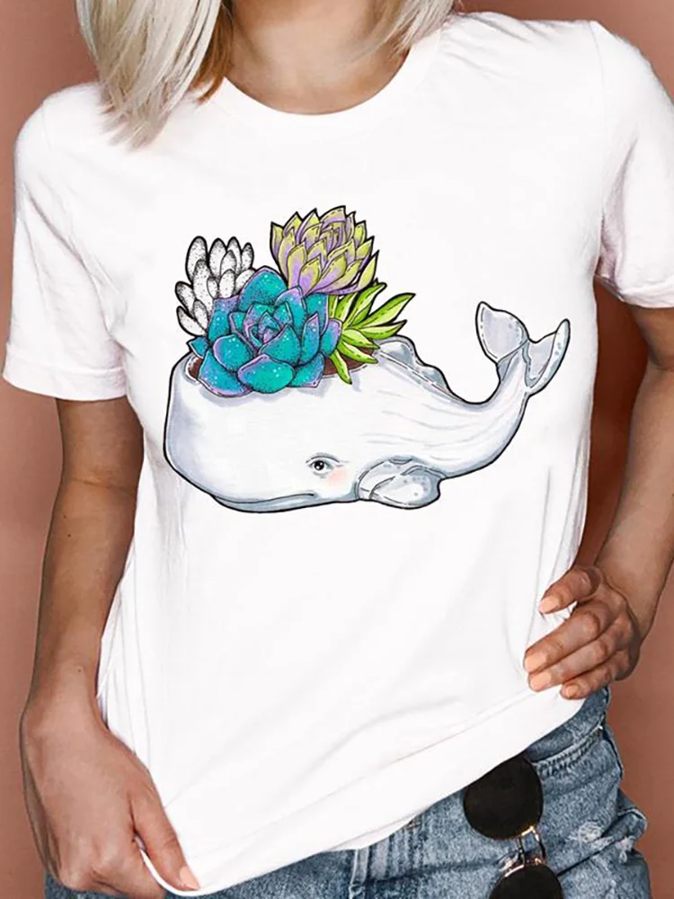 

Cartoon elephant dandelion Print Women Tshirt Funny Black T Shirt femme Harajuku Graphic Short sleeve Summer T shirt Tops Tees