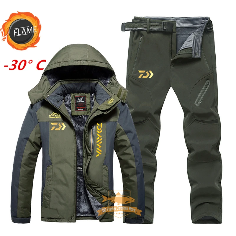 

Daiwa Fishing Clothes Winter Windproof Waterproof Plus Velvet Keep Warm Suits Men Outdoor Sport Mountaineering Fishing Jacket