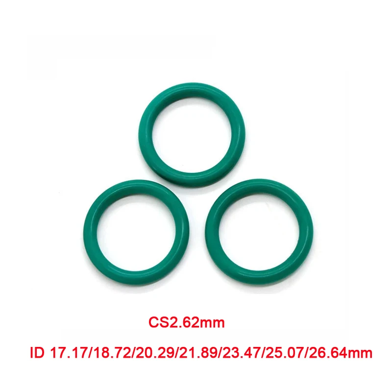 

5Pcs/lot Green FKM Fluorine Rubber O-Ring Oil Sealing Gasket CS2.62mm ID 17.17~26.64mm O Ring Seal Gasket Rings Fuel Washer