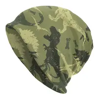 Camouflage Men Women's Beanie Hats Dino Camouflage Pattern Knitted Hat Hip Hop Earmuff Bonnet Street Skullies Beanies