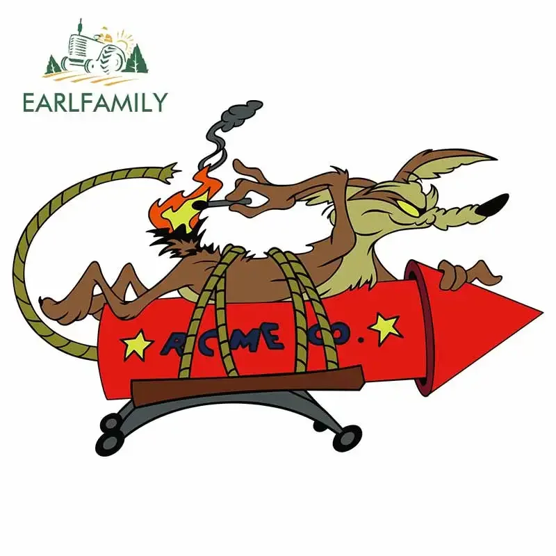 

EARLFAMILY мультяшная наклейка на автомобиль для Wile E, Койот, ACME, ракета, Виниловая наклейка, аниме, Стайлинг автомобиля, водонепроницаемые автомобильные аксессуары