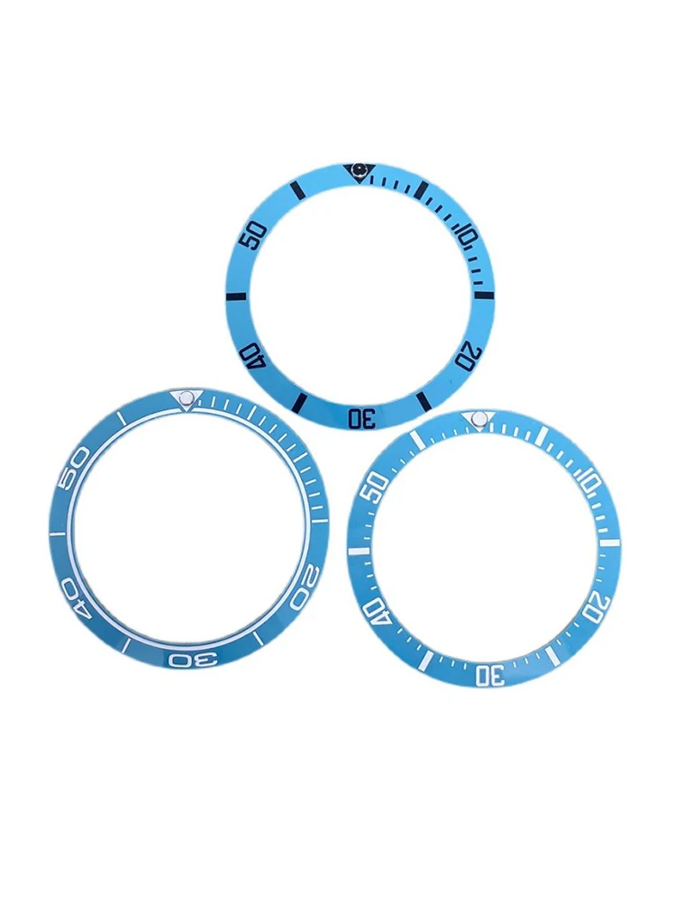 38mm Blue Ceramic Bezel Insert Tilted GMT Insert Fits 40mm Automatic Watch Case for Men Watch Ring Parts Inside Diameter 30.5 mm
