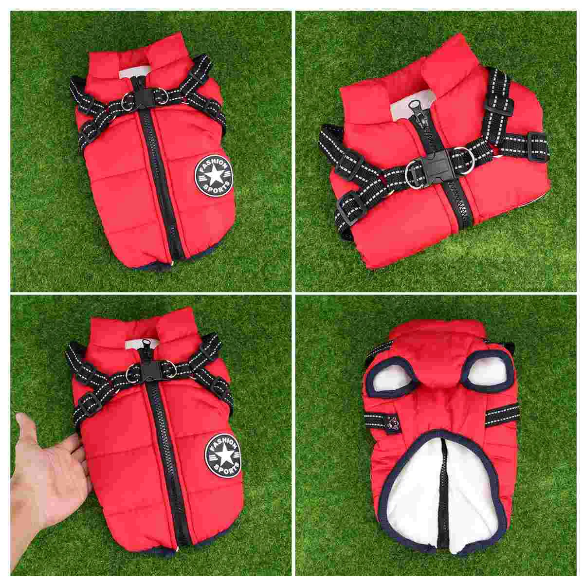 

Fashion Dog Winter Coat Pet Warm Clothes Pet Cotton Vest Pet Supplies (Red, Size)