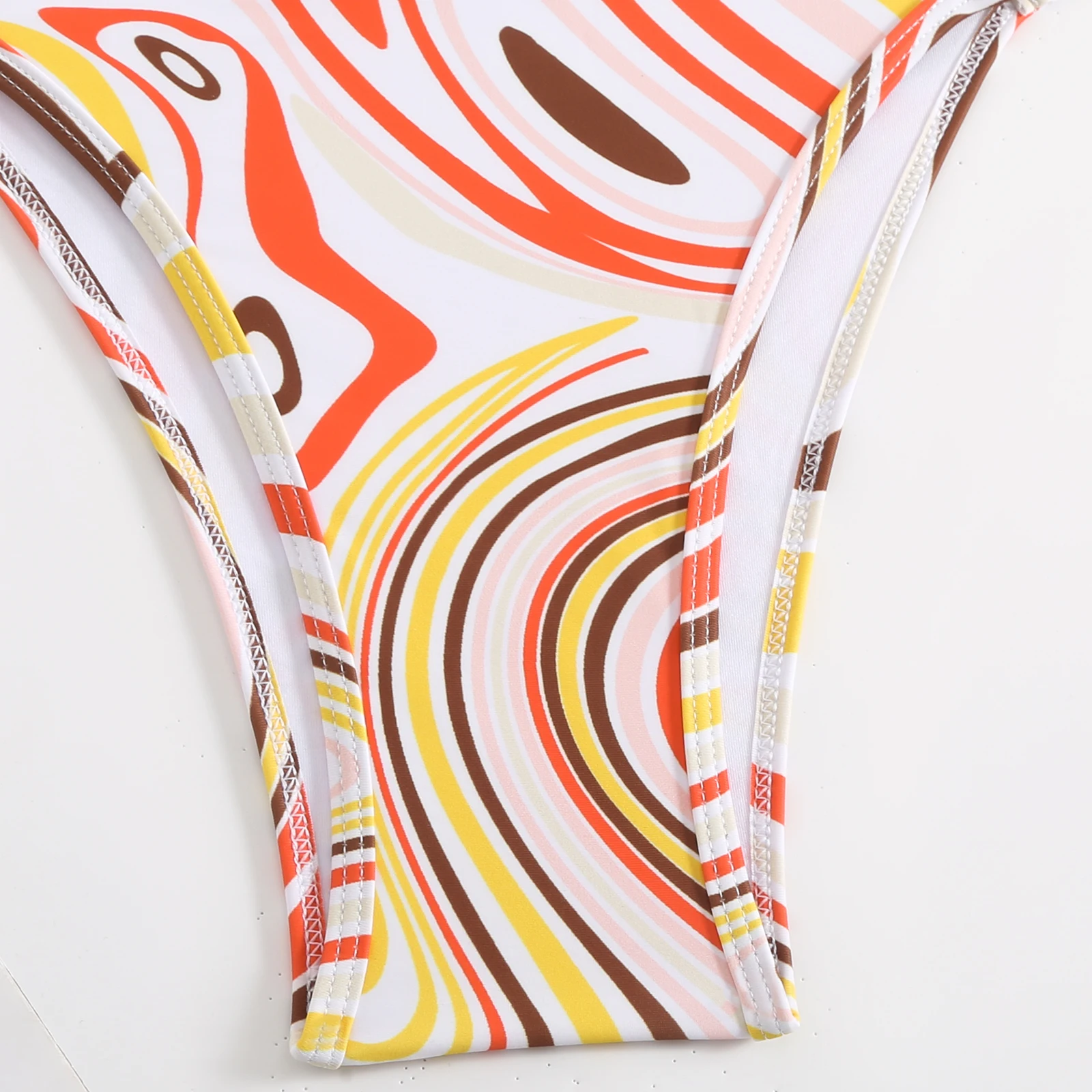 Женский раздельный купальник с принтом Раздельный купальный костюм лямкой на