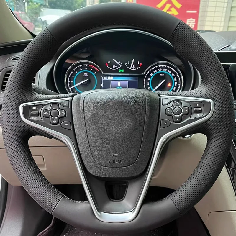 

Кожаный чехол на руль Napa с ручной вышивкой для Opel Insignia 2014 2015 2016 2017, нескользящий внутренний автомобильный аксессуар