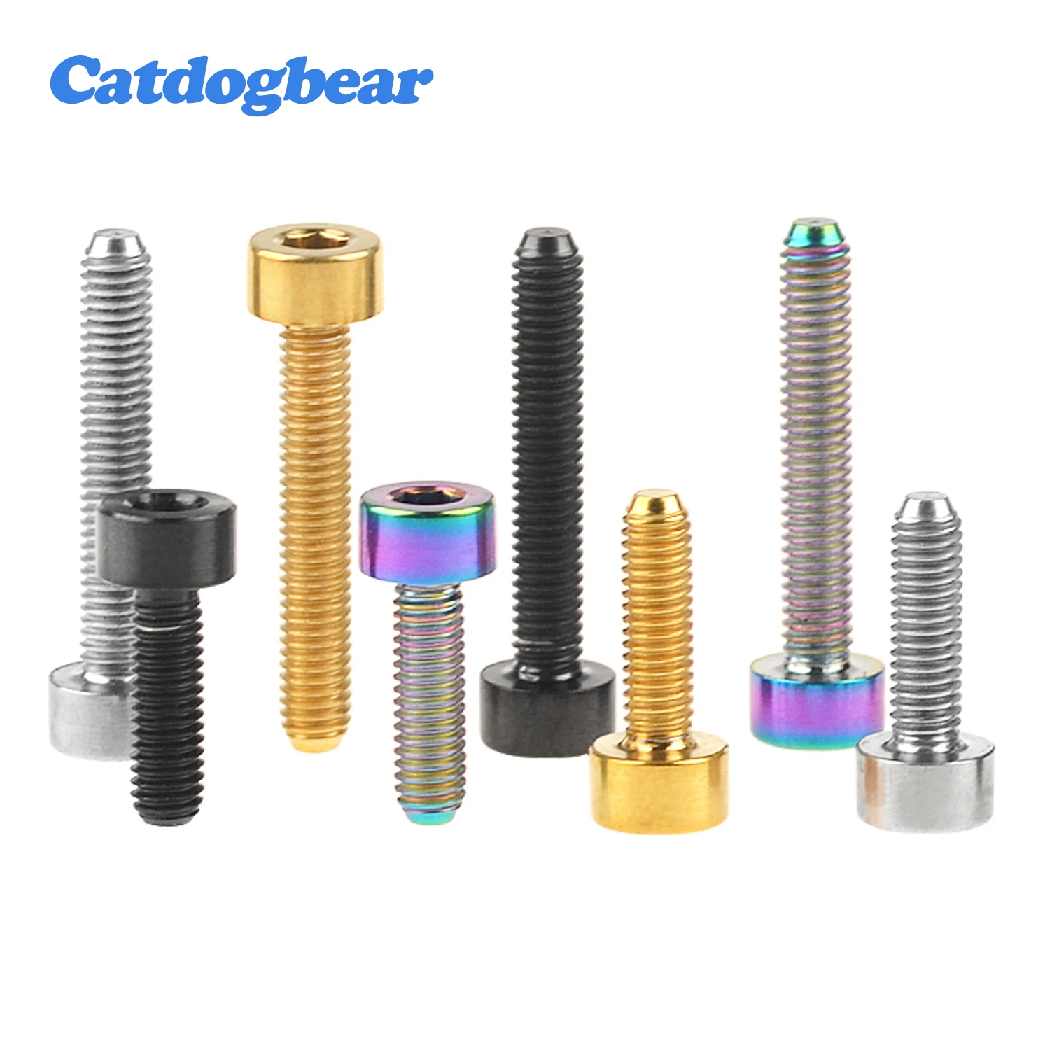 

Catdogbear 4Pcs Titanium Bolts DIN912 M3 X 6/ 8/ 10/ 12 /15 /18mm Titanium Stigma Inner Hexagon Screws for Bike Ti Fastener