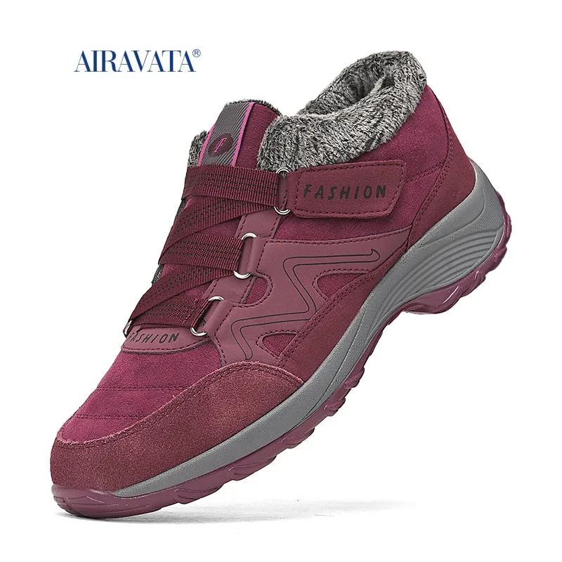 Woman Boots Winter Shoes Skid Resistant Hiking Mountain Boots Climbing Shoes Outdoors Waterproof Warm Fur Snow Boots